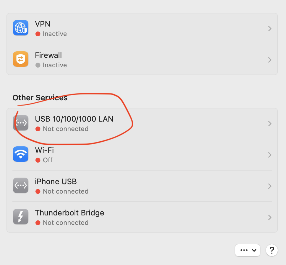 Network settings