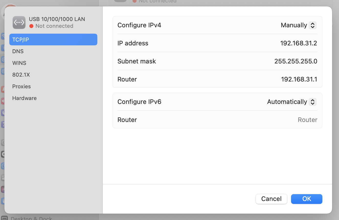 Network setup